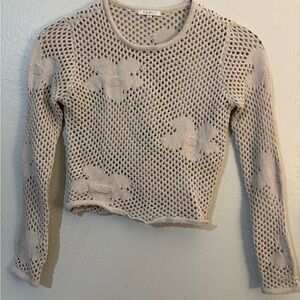 Z Supply Cream Open-Knit Butterfly Pullover